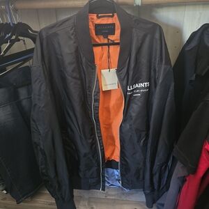 All Saints Men's Black Bomber Jacket